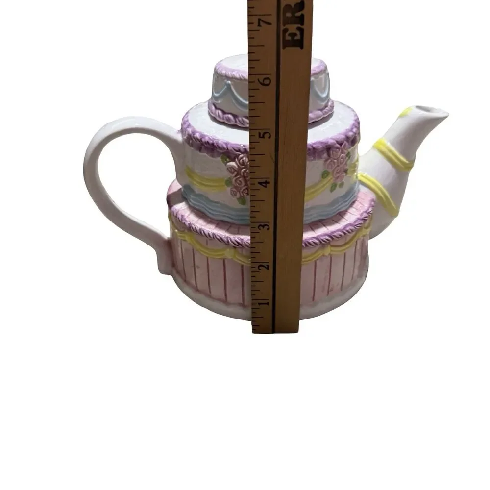 Lillian Vernon Vintage Ceramic Teapot Happy Birthday Layer Cake